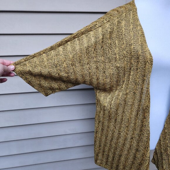Lularoe Mustard Yellow Mixed Hi-Lo Cardigan Sweater NWT Lindsay Open Front - Picture 4 of 13
